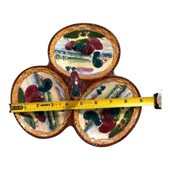 Vintage Mallard Duck Hand Painted Ceramic Divided Serving Dish Hunter Gift Dad - Picture 6 of 6